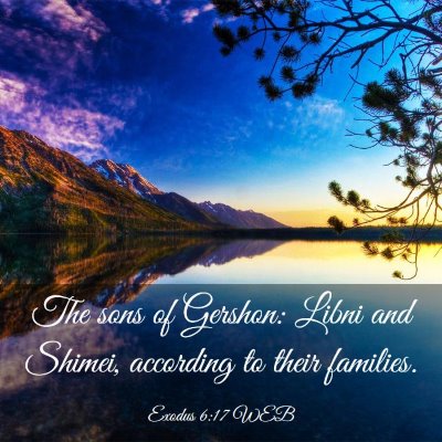 Picture 03 - Exodus 6:17 WEB - The sons of Gershon: Libni and Shimei, according - Bible Verse Picture