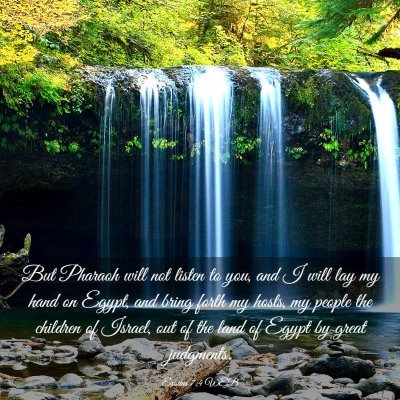 Picture 03 - Exodus 7:4 WEB - But Pharaoh will not listen to you, and I will - Bible Verse Picture