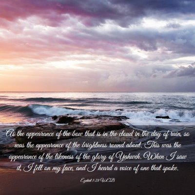 Picture 03 - Ezekiel 1:28 WEB - As the appearance of the bow that is in the cloud - Bible Verse Picture