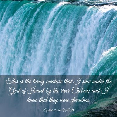 Picture 03 - Ezekiel 10:20 WEB - This is the living creature that I saw under the - Bible Verse Picture