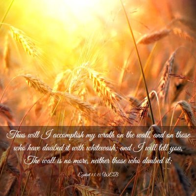Picture 03 - Ezekiel 13:15 WEB - Thus will I accomplish my wrath on the wall, and - Bible Verse Picture
