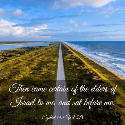 Picture 03 - Ezekiel 14:1 WEB - Then came certain of the elders of Israel to me, - Bible Verse Picture