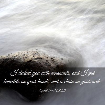 Picture 03 - Ezekiel 16:11 WEB - I decked you with ornaments, and I put bracelets - Bible Verse Picture