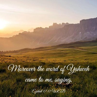 Picture 03 - Ezekiel 17:11 WEB - Moreover the word of Yahweh came to me, - Bible Verse Picture