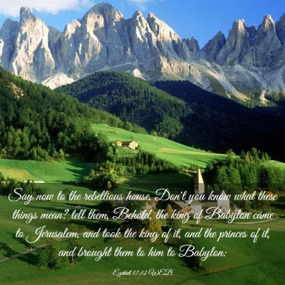 Picture 03 - Ezekiel 17:12 WEB - Say now to the rebellious house, Don't you know - Bible Verse Picture
