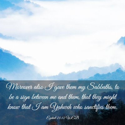 Picture 03 - Ezekiel 20:12 WEB - Moreover also I gave them my Sabbaths, to be a - Bible Verse Picture