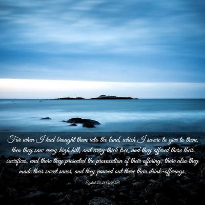 Picture 03 - Ezekiel 20:28 WEB - For when I had brought them into the land, which - Bible Verse Picture