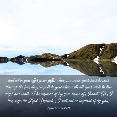 Picture 03 - Ezekiel 20:31 WEB - and when you offer your gifts, when you make your - Bible Verse Picture