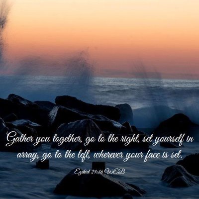 Picture 03 - Ezekiel 21:16 WEB - Gather you together, go to the right, set - Bible Verse Picture