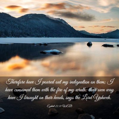 Picture 03 - Ezekiel 22:31 WEB - Therefore have I poured out my indignation on - Bible Verse Picture