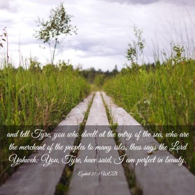 Picture 03 - Ezekiel 27:3 WEB - and tell Tyre, you who dwell at the entry of the - Bible Verse Picture