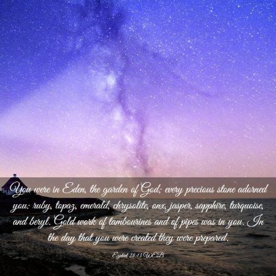 Picture 03 - Ezekiel 28:13 WEB - You were in Eden, the garden of God; every - Bible Verse Picture