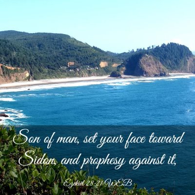 Picture 03 - Ezekiel 28:21 WEB - Son of man, set your face toward Sidon, and - Bible Verse Picture