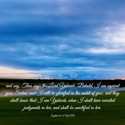 Picture 03 - Ezekiel 28:22 WEB - and say, Thus says the Lord Yahweh: Behold, I am - Bible Verse Picture
