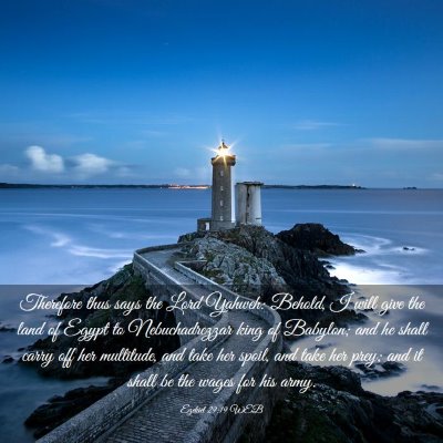 Picture 03 - Ezekiel 29:19 WEB - Therefore thus says the Lord Yahweh: Behold, I - Bible Verse Picture