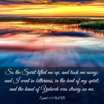 Picture 03 - Ezekiel 3:14 WEB - So the Spirit lifted me up, and took me away; and - Bible Verse Picture
