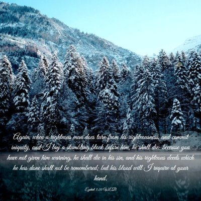Picture 03 - Ezekiel 3:20 WEB - Again, when a righteous man does turn from his - Bible Verse Picture