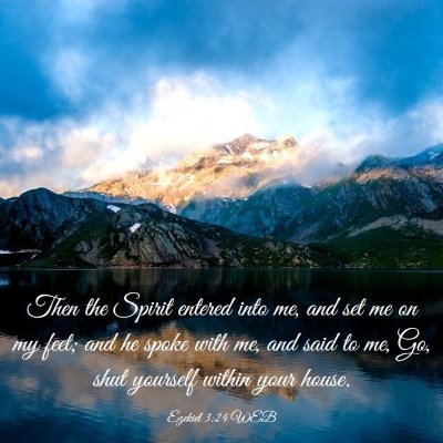 Picture 03 - Ezekiel 3:24 WEB - Then the Spirit entered into me, and set me on my - Bible Verse Picture