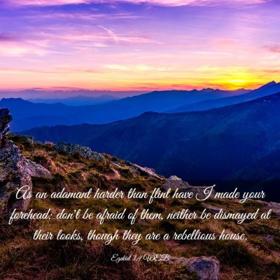 Picture 03 - Ezekiel 3:9 WEB - As an adamant harder than flint have I made your - Bible Verse Picture