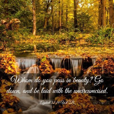 Picture 03 - Ezekiel 32:19 WEB - Whom do you pass in beauty? Go down, and be laid - Bible Verse Picture