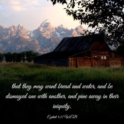 Picture 03 - Ezekiel 4:17 WEB - that they may want bread and water, and be - Bible Verse Picture
