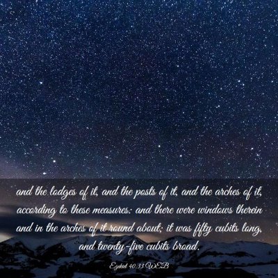 Picture 03 - Ezekiel 40:33 WEB - and the lodges of it, and the posts of it, and - Bible Verse Picture