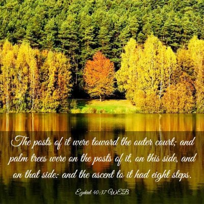 Picture 03 - Ezekiel 40:37 WEB - The posts of it were toward the outer court; and - Bible Verse Picture