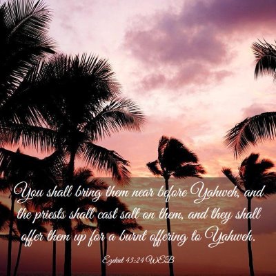 Picture 03 - Ezekiel 43:24 WEB - You shall bring them near before Yahweh, and the - Bible Verse Picture