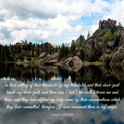 Picture 03 - Ezekiel 43:8 WEB - in their setting of their threshold by my - Bible Verse Picture