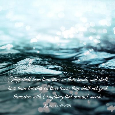 Picture 03 - Ezekiel 44:18 WEB - They shall have linen tires on their heads, and - Bible Verse Picture