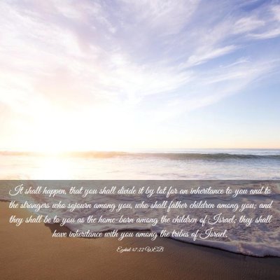 Picture 03 - Ezekiel 47:22 WEB - It shall happen, that you shall divide it by lot - Bible Verse Picture