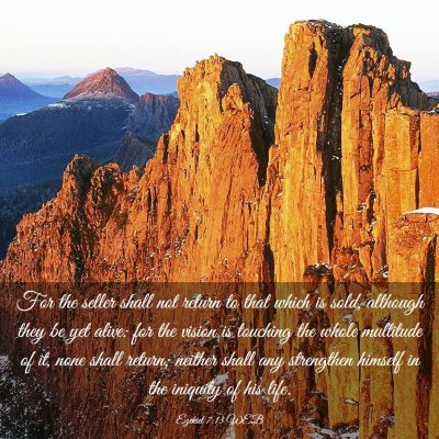 Picture 03 - Ezekiel 7:13 WEB - For the seller shall not return to that which is - Bible Verse Picture