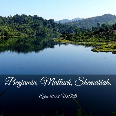 Picture 03 - Ezra 10:32 WEB - Benjamin, Malluch, - Bible Verse Picture