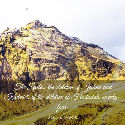 Picture 03 - Ezra 2:40 WEB - The Levites: the children of Jeshua and Kadmiel, - Bible Verse Picture