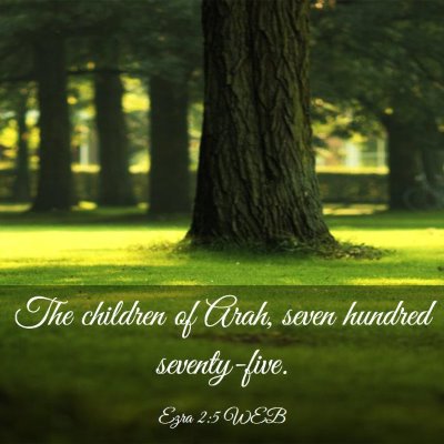Picture 03 - Ezra 2:5 WEB - The children of Arah, seven hundred - Bible Verse Picture