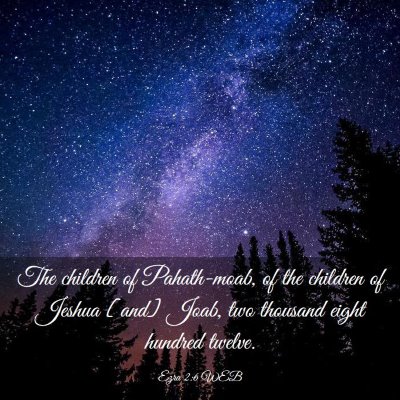 Picture 03 - Ezra 2:6 WEB - The children of Pahath-moab, of the children of - Bible Verse Picture