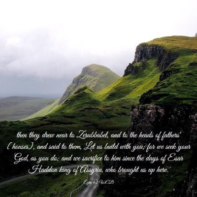 Picture 03 - Ezra 4:2 WEB - then they drew near to Zerubbabel, and to the - Bible Verse Picture