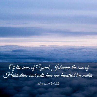 Picture 03 - Ezra 8:12 WEB - Of the sons of Azgad, Johanan the son of - Bible Verse Picture