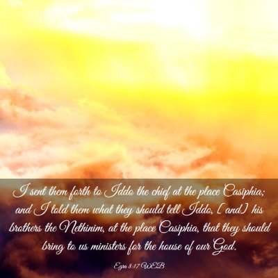 Picture 03 - Ezra 8:17 WEB - I sent them forth to Iddo the chief at the place - Bible Verse Picture