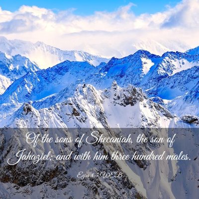 Picture 03 - Ezra 8:5 WEB - Of the sons of Shecaniah, the son of Jahaziel; - Bible Verse Picture