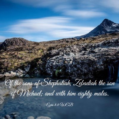 Picture 03 - Ezra 8:8 WEB - Of the sons of Shephatiah, Zebadiah the son of - Bible Verse Picture