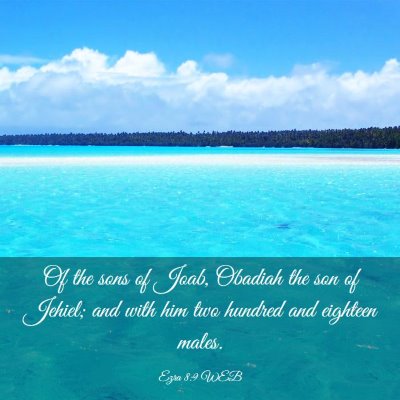 Picture 03 - Ezra 8:9 WEB - Of the sons of Joab, Obadiah the son of Jehiel; - Bible Verse Picture