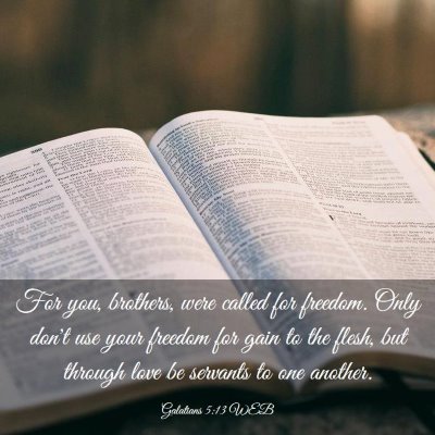 Picture 03 - Galatians 5:13 WEB - For you, brothers, were called for freedom. Only - Bible Verse Picture