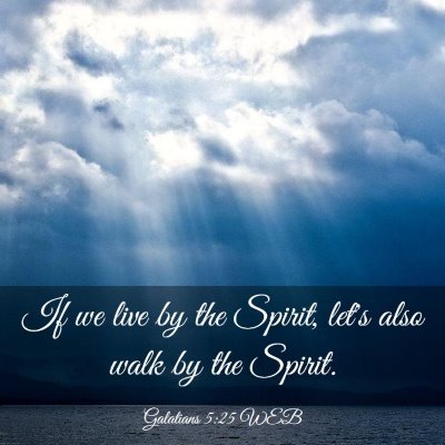 Picture 03 - Galatians 5:25 WEB - If we live by the Spirit, let's also walk by the - Bible Verse Picture