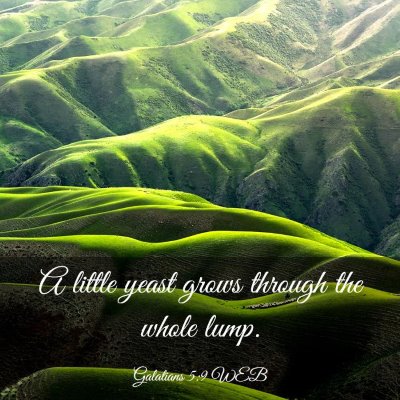 Picture 03 - Galatians 5:9 WEB - A little yeast grows through the whole - Bible Verse Picture