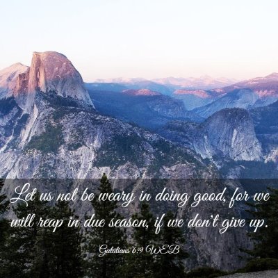 Picture 03 - Galatians 6:9 WEB - Let us not be weary in doing good, for we will - Bible Verse Picture