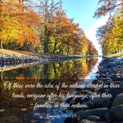 Picture 03 - Genesis 10:5 WEB - Of these were the isles of the nations divided in - Bible Verse Picture