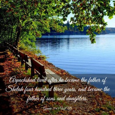 Picture 03 - Genesis 11:13 WEB - Arpachshad lived after he became the father of - Bible Verse Picture