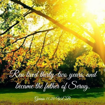 Picture 03 - Genesis 11:20 WEB - Reu lived thirty-two years, and became the father - Bible Verse Picture