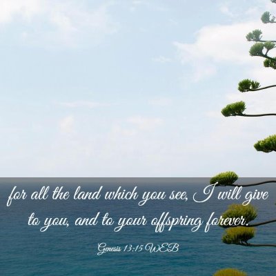 Picture 03 - Genesis 13:15 WEB - for all the land which you see, I will give to - Bible Verse Picture